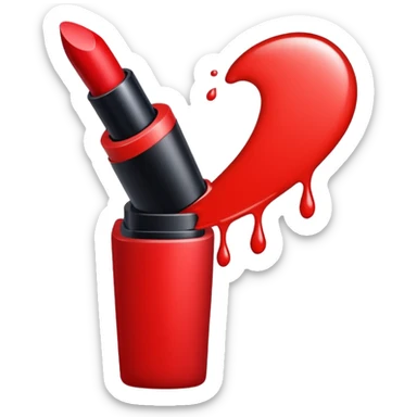 red lipstick mark sticker