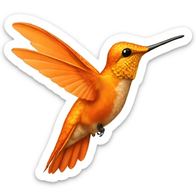 Orange Hummingbird peace sign sticker