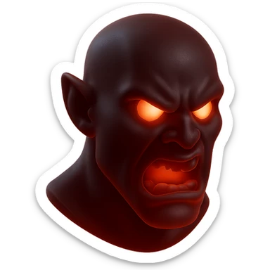 Make the red, angry, plasma-like humanoid monster darker, keeping the glowing effect sticker