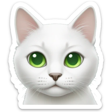 White cats with green eyes sticker