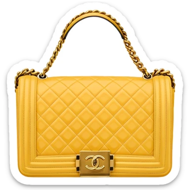chanel le boy butter yellow bag with gold hardware sticker