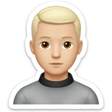 Marlon Garcia the streamer with died platinum blonde hair as a buzz cut sticker