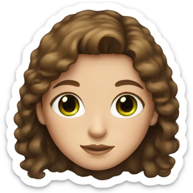 Brown haired girl with green eyes and freckles sticker
