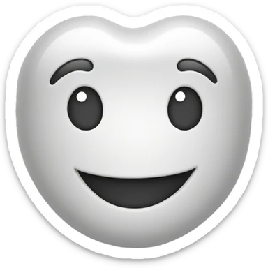 black and white emoticon smiling full tooth sticker