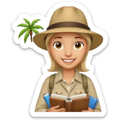 island tour guide with a notebook  sticker