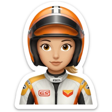 female motorcycle racer sticker