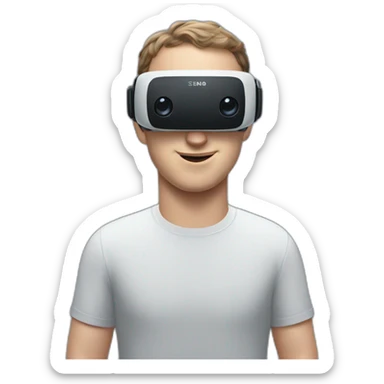 mark zuckerberg wearing vr headset sticker