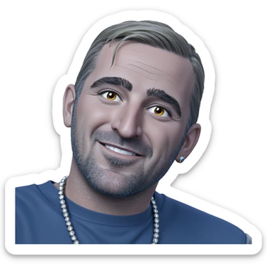 mature male portrait with jewelry sticker