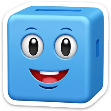 Blue square shaped character with a means it's numberblocks five sticker
