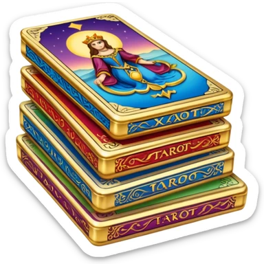 A stack of tarot cards sticker