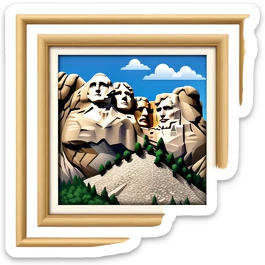 Mount Rushmore Landmark Emoji – Displaying the carved faces of four U.S. presidents in the granite mountainside. sticker