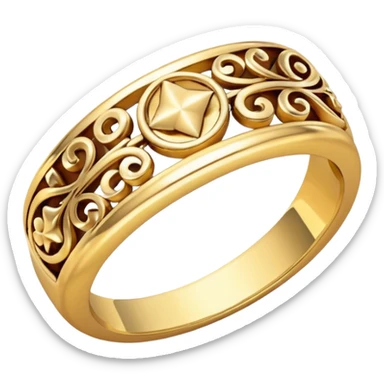 Aesthetic Engagement gold ring emoji flipped with right  sticker