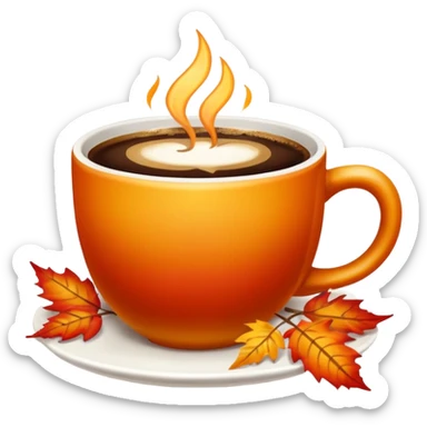 Coffe and fall sticker