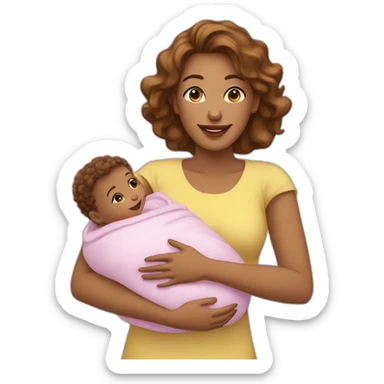 Femme et son bébé dans les bras sticker