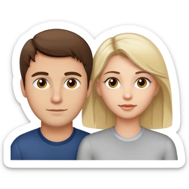 Light brown brunette man having sex with white blonde woman hazel eyes  sticker