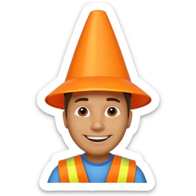 Orange cone man hdhdjdjxnchbdbs is back sticker