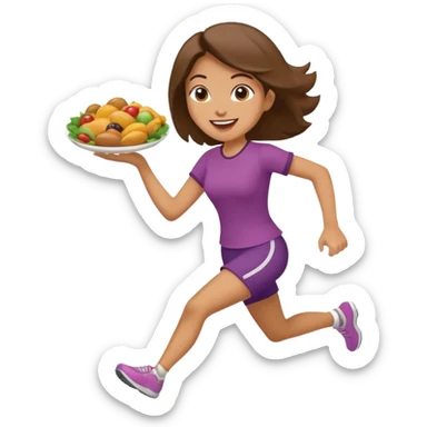 Woman Running to food, must have food  sticker