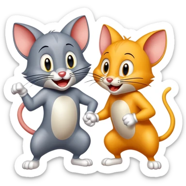 Tom and Jerry cartoon characters sticker