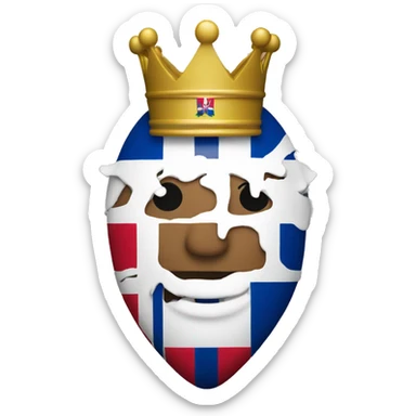 Dominican flag with a crown sticker