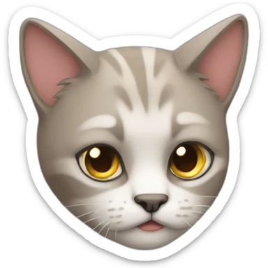 Gato con cara triste sticker