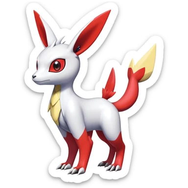  Cute Shiny Exotic Colorful Guilmon-Latias-Koraidon-Umbreon-Fakémon-hybrid-creature (full body)  sticker
