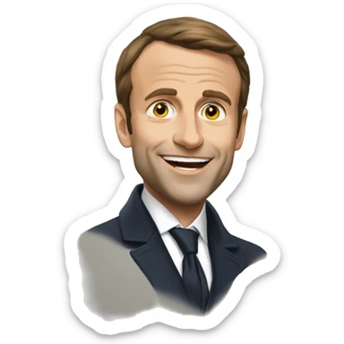 macron heureux sticker