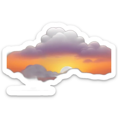 orange sunset with white clouds sticker