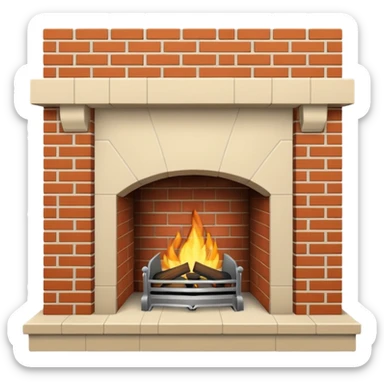 Pale beige Fireplace sticker
