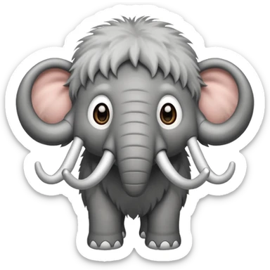 cute mammoth with big eyes sticker