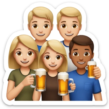 young people drinking  sticker