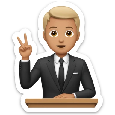  a man gives a speech  sticker