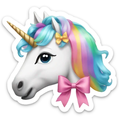 unicorn with preppy bow sticker