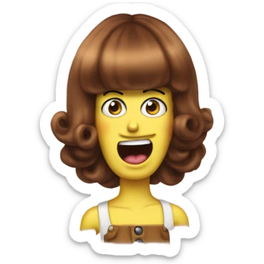 SpongeBob in heels with brown wig sticker