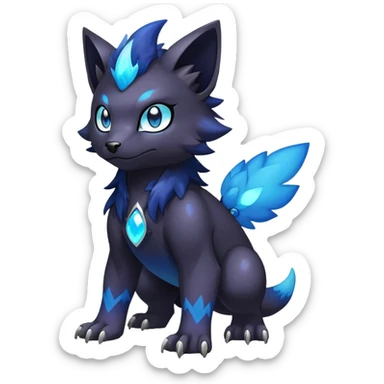 Cute cool colorful dark nebula fantasy-Fakemon-Digimon-animal-hybrid full body sticker