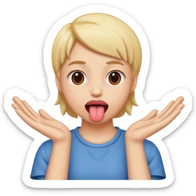 tongue out with hands to the side  sticker