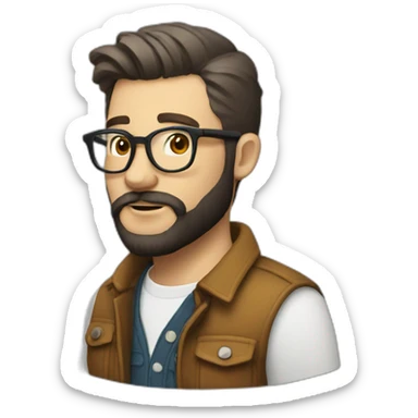 hipster designer with a short beard sticker