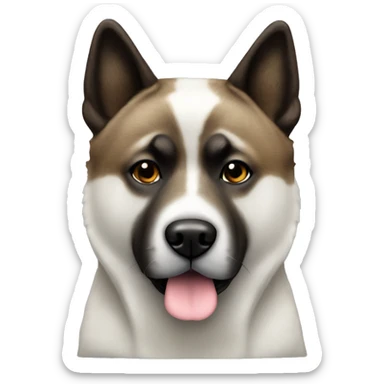 Brindle Akita with no white fur sticker