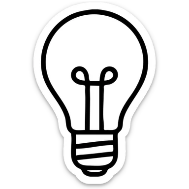 bulb icon, minimalistic outline, easy to identify sticker
