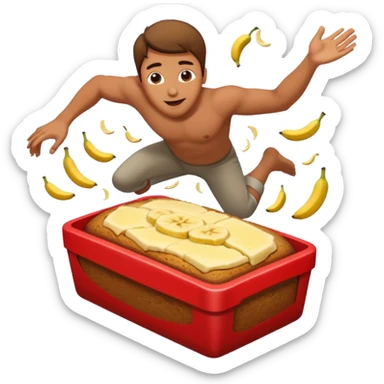 Masculine Emoji man falling into banana bread  sticker