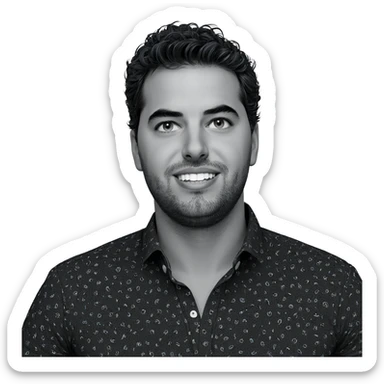 smiling boy in monochrome sticker