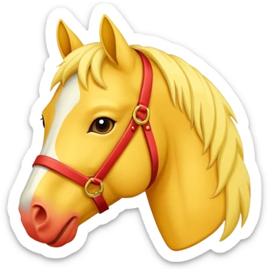 Cavalo vermelho e amarelo pastel sticker