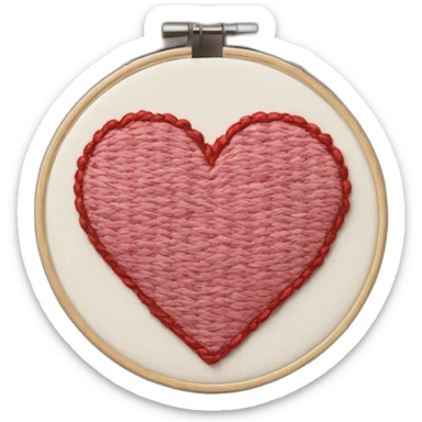 Embroidery of heart sticker