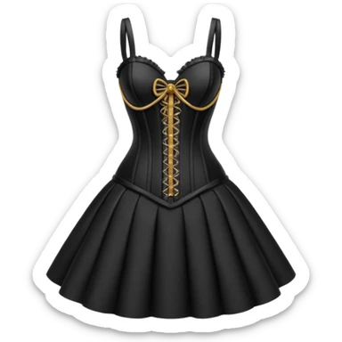 Dolce and Gabbana, ultra realistic,highly detailed, corset black mini dress, no human figures, must have transparent background sticker