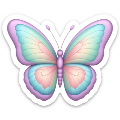 pastel heart with a pastel butterfly motif sticker