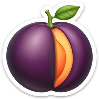 Aubergine qui frotte une pêche sticker