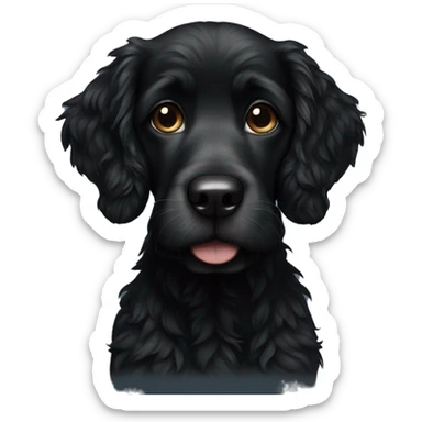 Black doodle dog sticker
