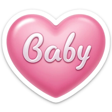 pink heart that says baby sticker