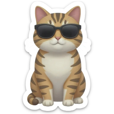 Cat wearing sunglasses sticker