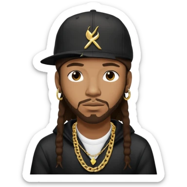 Redman Rapper with dark brown hair sticker