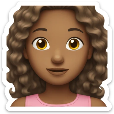 Brown brunette girl with wavy hair blushing  sticker